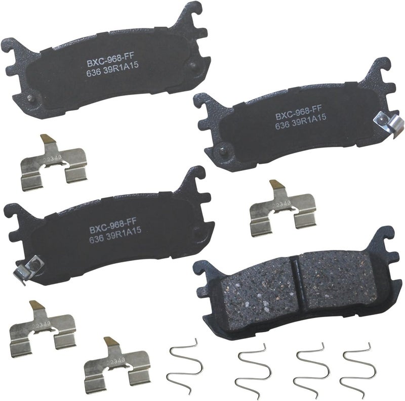 Bendix Premium SBC636 Ceramic Rear Brake Pads for Ford Escort 2003-1997, Mazda Miata 1997-1994, Miata 2005-1999, Protege 1998-1995, Mercury Tracer 1999-1997 - Image 1